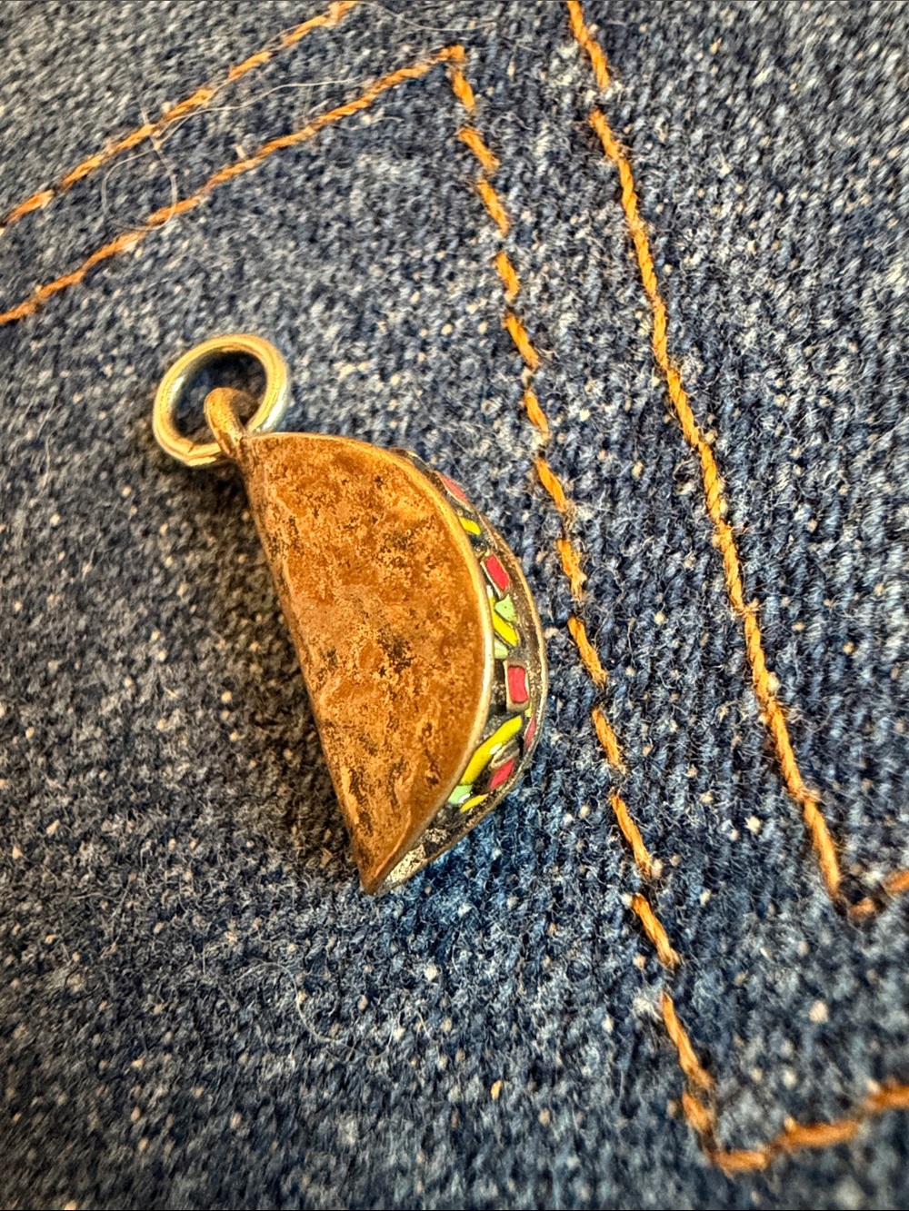 James Avery taco charm with bronze and sterling - Picture 3 of 3